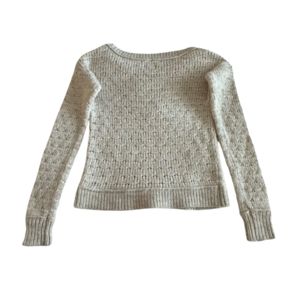 American Eagle Outfitters Women's M Creamy Sleeved Scooped Neck Knit Sweater Top - Picture 7 of 15